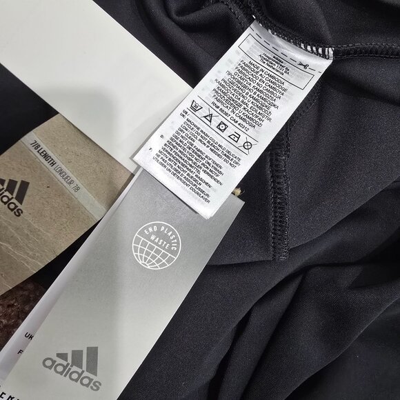 Adidas Leggings Womens Medium 7/8 Length High-Rise Aeroready Black - FLAWS - Picture 11 of 12